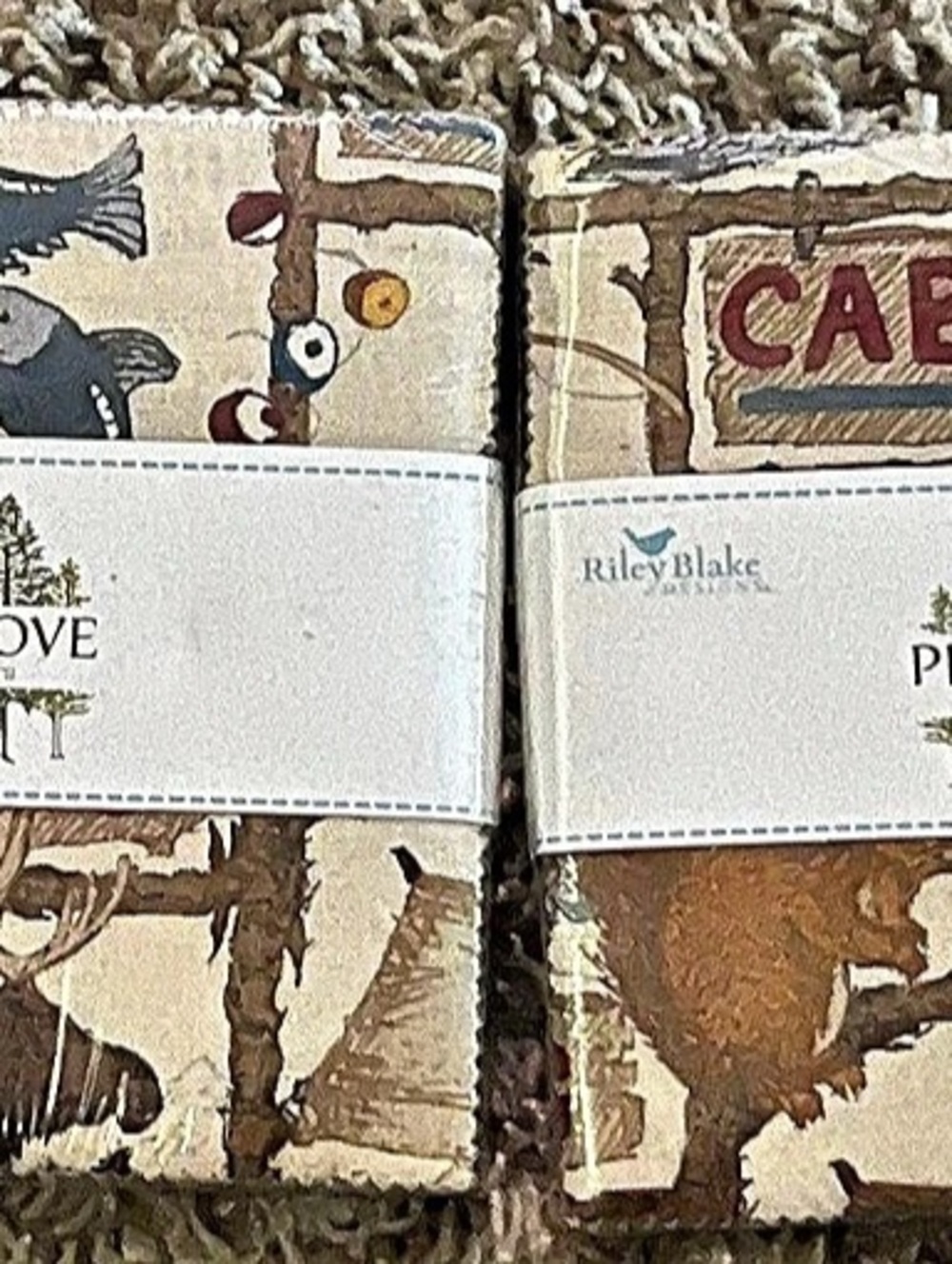 Riley Blake Pine Grove Cotton Fabric Panels in Brown & Green NWT